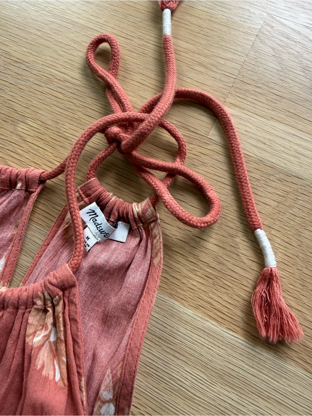 Madewell Halter Cover Up Dress with Tassel Ties